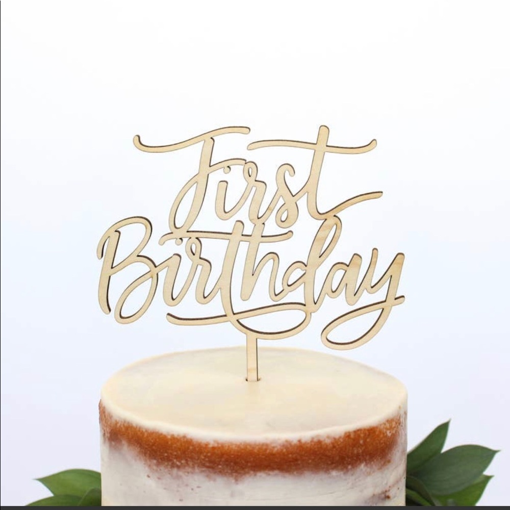 Studio M by Alexis Mattox First Birthday Maple Wood Cake Topper